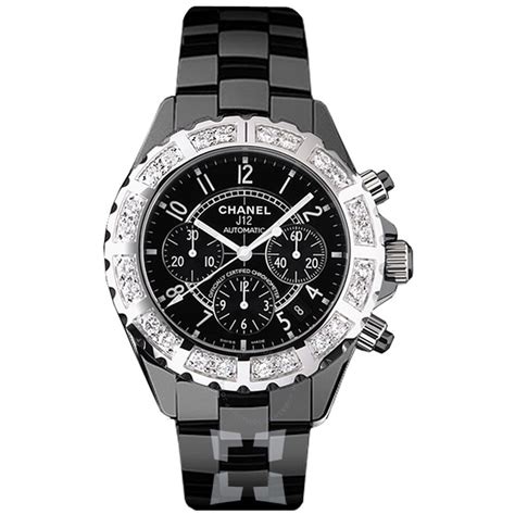 chanel black watch with diamonds price